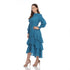Long Sleeve Multi Layer Dress - DR1098 Teal